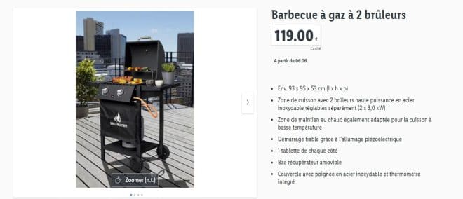 Fiche du barbecue lidl